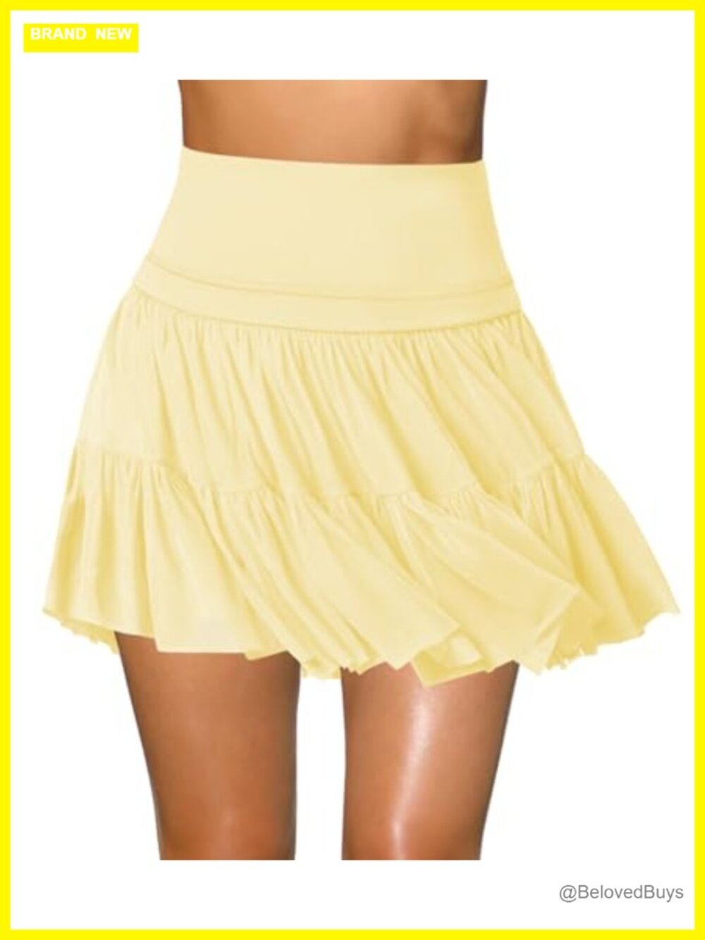 Women's High Waisted Pleated Skort with Pockets Flowy Ruffle Tennis Active Skirt